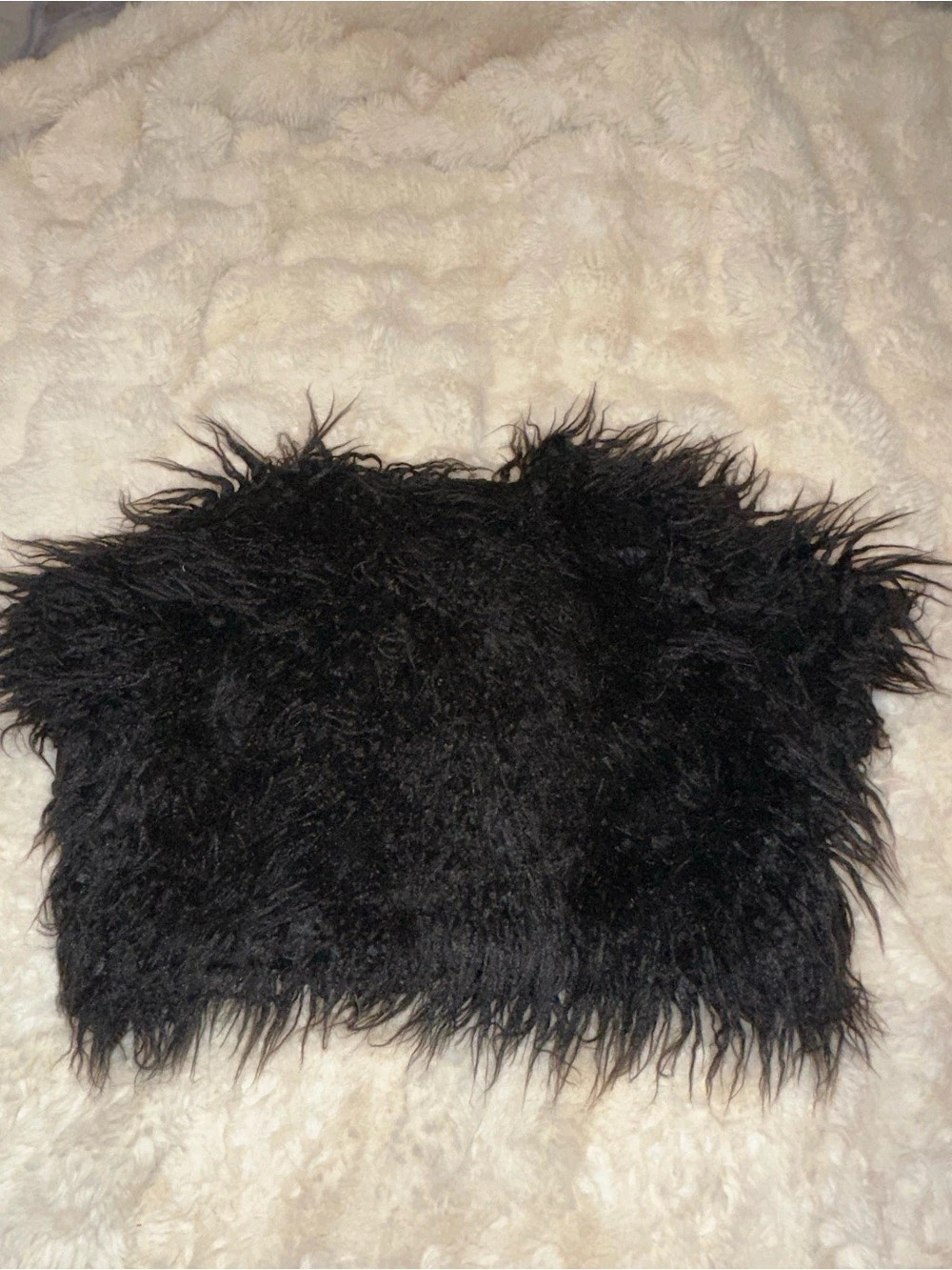 Nite Out Shaggy Teddy Jacket in Black Size Medium Like New